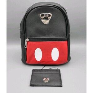 Bioworld Disney Mickey Mouse Mini Backpack Purse With Card Wallet Faux Leather